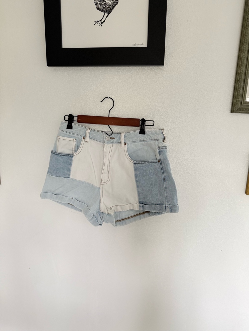 PacSun Patchwork Denim Mom Shorts Sz 30
